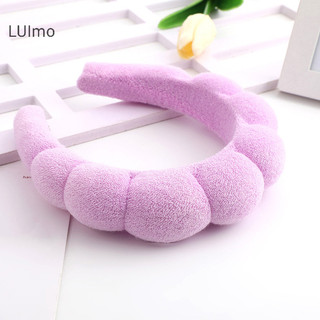 Luimo Thời Trang Màu Trơn Đám Mây Xốp Giặt Scrunchies Puffing Rửa Mặt Trang Điểm Tắm Chăm Sóc Da Tóc SBS
