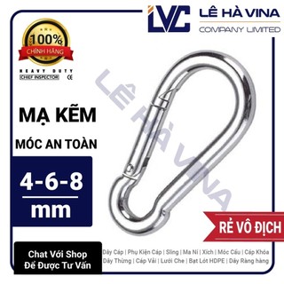 Móc Khóa An Toàn Carabiner Thép Cao Cấp 4mm 6mm 8mm - LÊ HÀ VINA