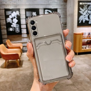 Ví Trong Suốt Silicon Mềm Chống Sốc Ốp Lưng Cho Samsung Galaxy A25 A24 A23 A22 A21S A20 A30 4G 5G Ốp Lưng Có Giá Đỡ Thẻ TPU Trong Suốt Vỏ Điện Thoại Di Động