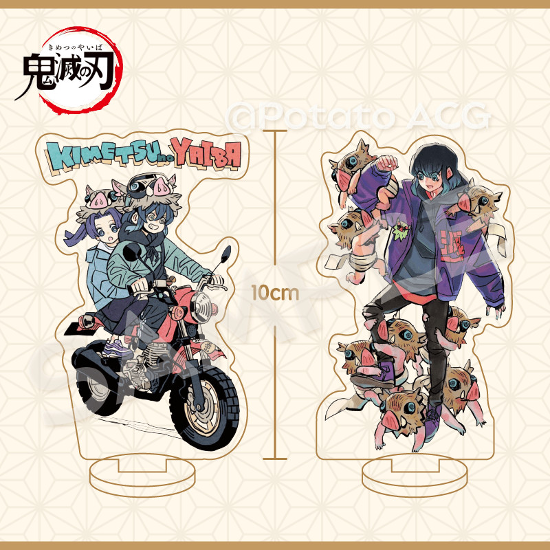 Kẻ giết quỷ: Kimetsu no Yaiba acrylic đứng xung quanh cặp đôi Inosuke Inosuke Kanzaki Aoi đặt bàn lợ