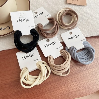 DREJEW 6 Chiếc Phối Màu Vải Co Giãn Buộc Tóc Thời Trang niche Bền Dây Buộc Tóc Đơn Giản Và Đa Năng Cao Đuôi Ngựa Dây Cao Su