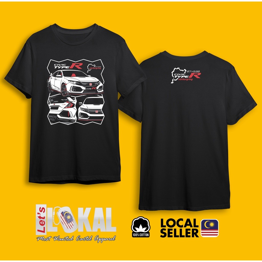 Honda Civic Fk8 Type R Motorsport Cao Cấp Áo Unisex Sản Phẩm Cotton Cao Cấp