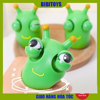 Đồ chơi giảm căng thẳng Squishy nắn bóp đàn hồi con sâu xanh lồi mắt vui nhộn giúp giảm stress