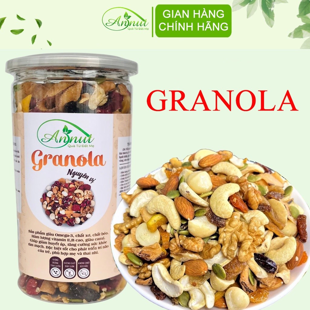 Granola siêu hạt ngũ cốc yến mạch giảm cân ăn kiêng dinh dưỡng từ Nông Sản Sạch ANNUT 500gr