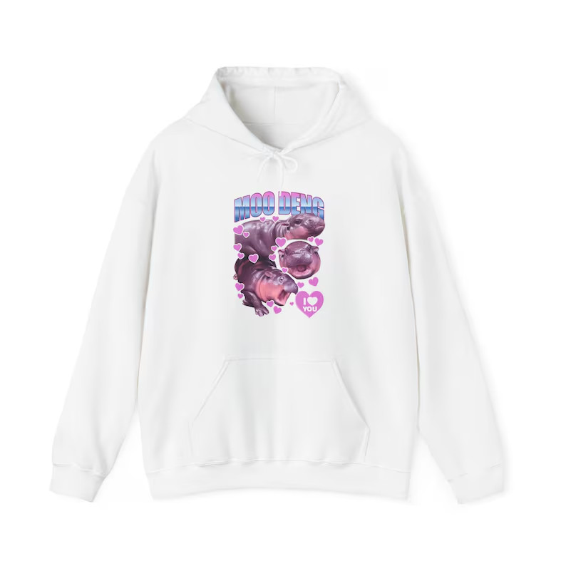 Áo hoodie hippo Moodeng 2024 M-3XL