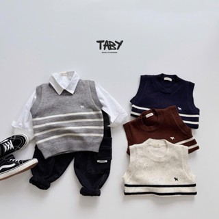 [TABY] Áo gile len 4 màu thêu ngựa cực xinh, chất liệu len mềm mịn co giãn, thiết kế bo viền cho bé 9-23kg 24A018