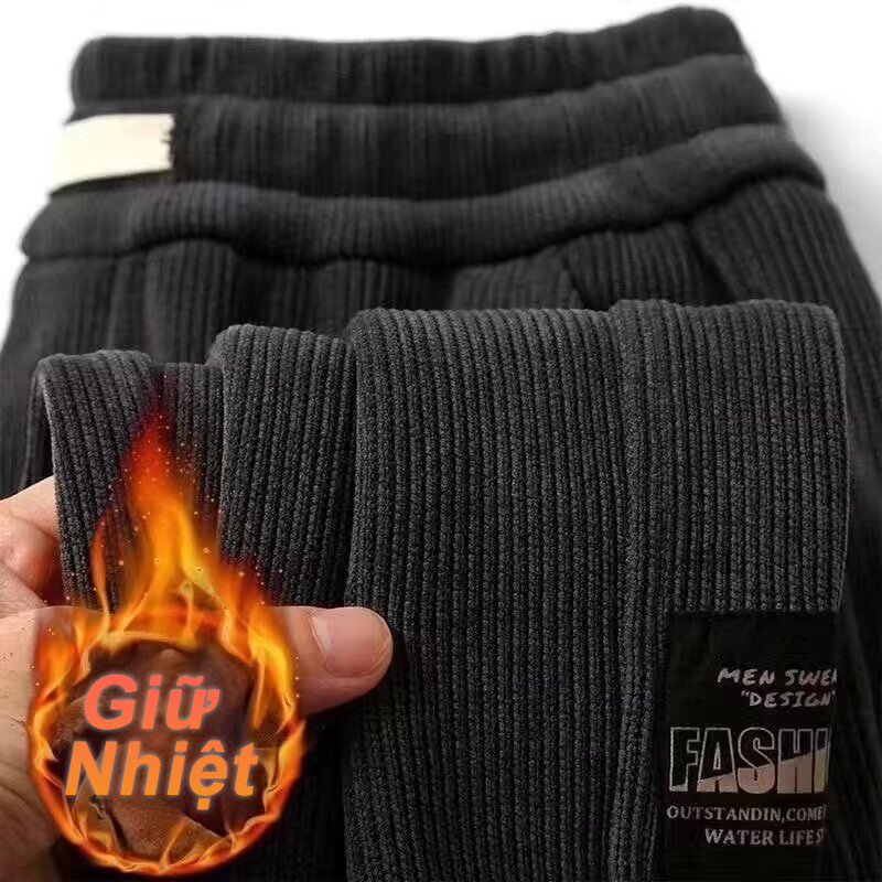 M-5xl Quần Giữ Nhiệt Nam Mùa Đông Lông Lót Lông Cừu Dày Siêu Ấm Quần Viền Cho Nam Nữ Ngoài Trời Chống Gió Chạy Bộ Quần Rời Thường Ngày Giữ Nhiệt Đen Xám Plus Kích Thước