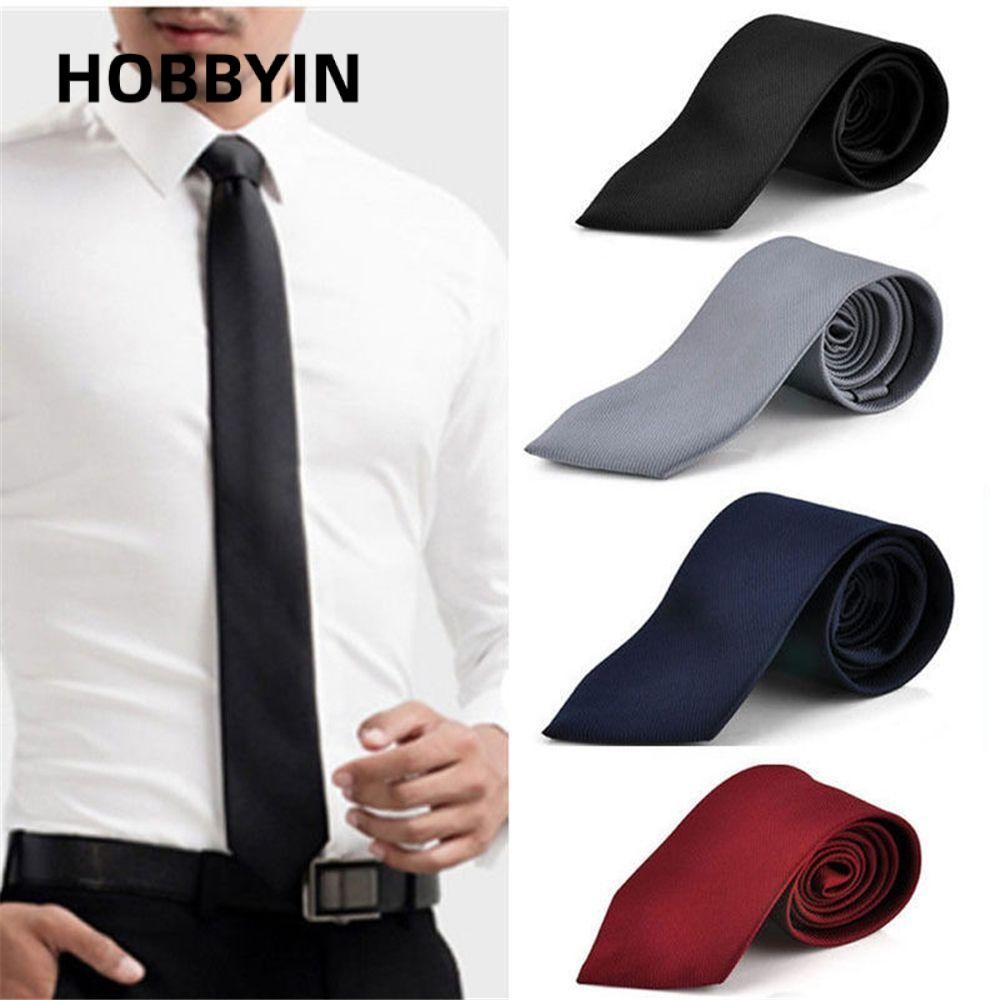 HOBBYIN Cà vạt màu trơn thời trang cho nam