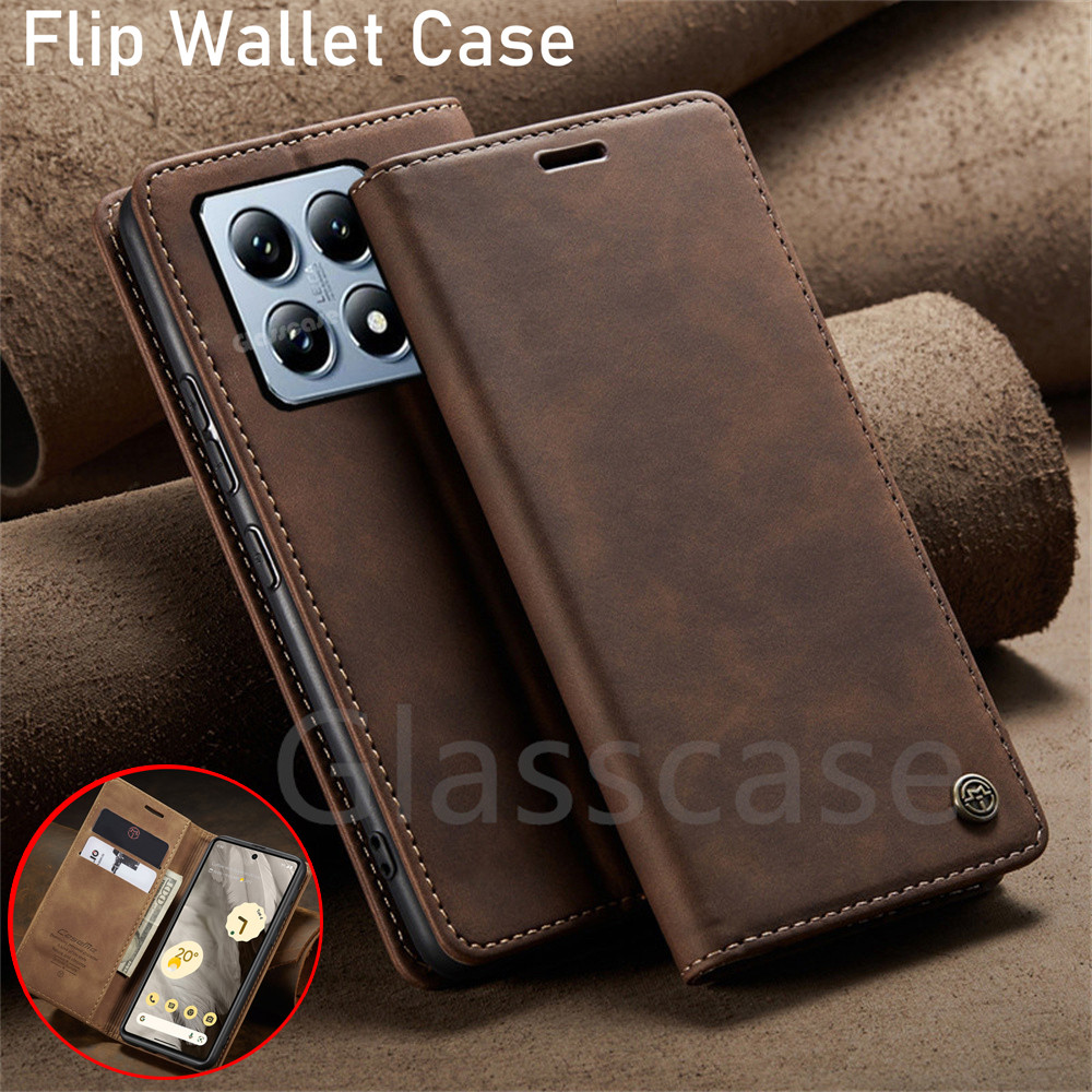 Ốp Lưng Cho Xiaomi 14T 13T pro 14T 14Tpro 13T 13Tpro Mi14T Mi14Tpro 5G 2024 Flip Matte Da PU Vỏ Điện Thoại Khe Cắm Thẻ Ví Giá Đỡ Vỏ Bảo Vệ Chống Sốc