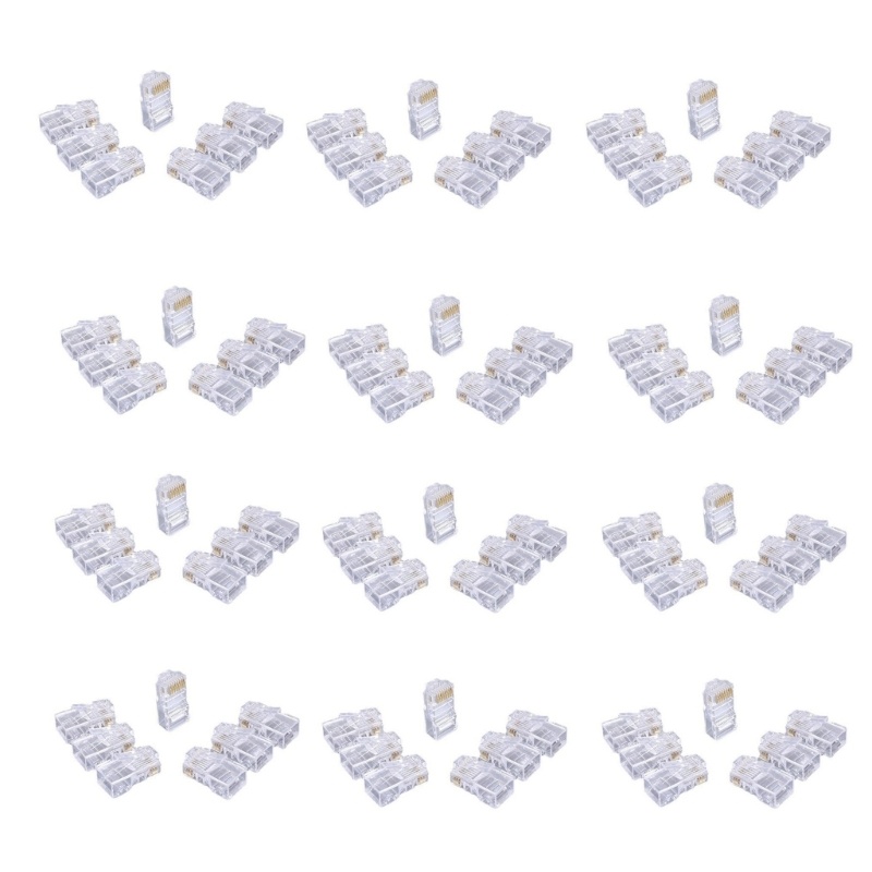 WU 100 Cái Cat6 RJ45 Cắm Cáp Ethernet 8P8C Cat6 RJ45 Kết Nối Thay Thế