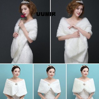 Áo choàng cưới cổ trắng ấm khăn cưới mềm mại