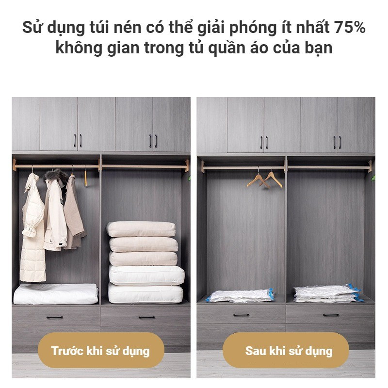 Túi hút chân không quần áo đa năng – Giải pháp bảo quản đồ thông minh, chống ẩm mốc, tiết kiệm diện tích tủ quần áo | BigBuy360 - bigbuy360.vn