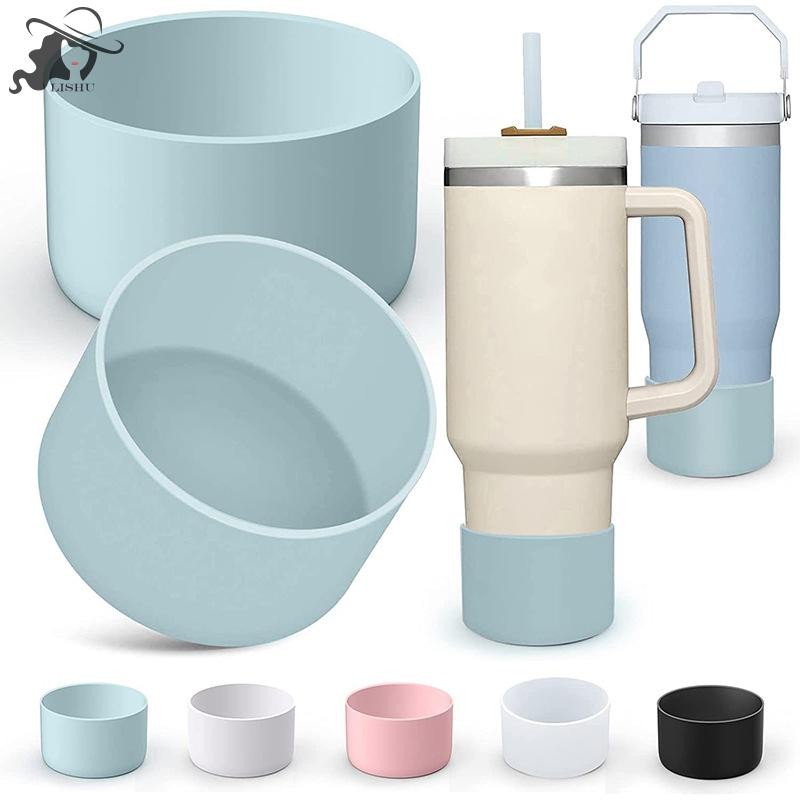 LISHU Silicone Cup Bảo Vệ Đệm Cho Stanley Quencher Adventure 40oz Tumbler Có Tay Cầm & Stanley IceFl