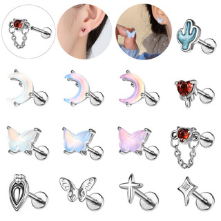  1 PC 16G Thép Không Gỉ Môi Labret Xuyên Medusa Monroe Môi Stud Chủ Đề Bên Trong Tai Stud Xoắn Ốc Ốc Sụn Xuyên Bông Tai Bạc Đỏ Đen 