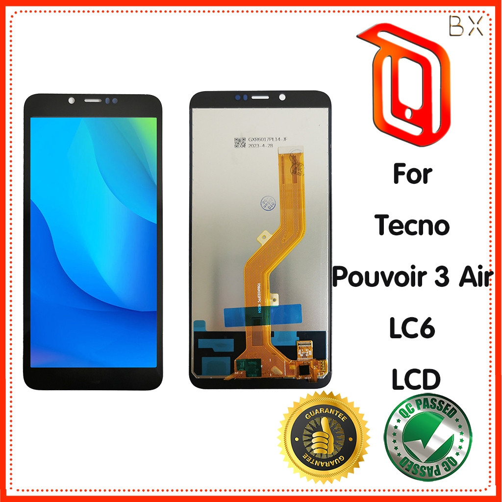 Dành cho Tecno Pouvoir 3 Air LC6 Màn hình LCD Bộ số hóa màn hình cảm ứng