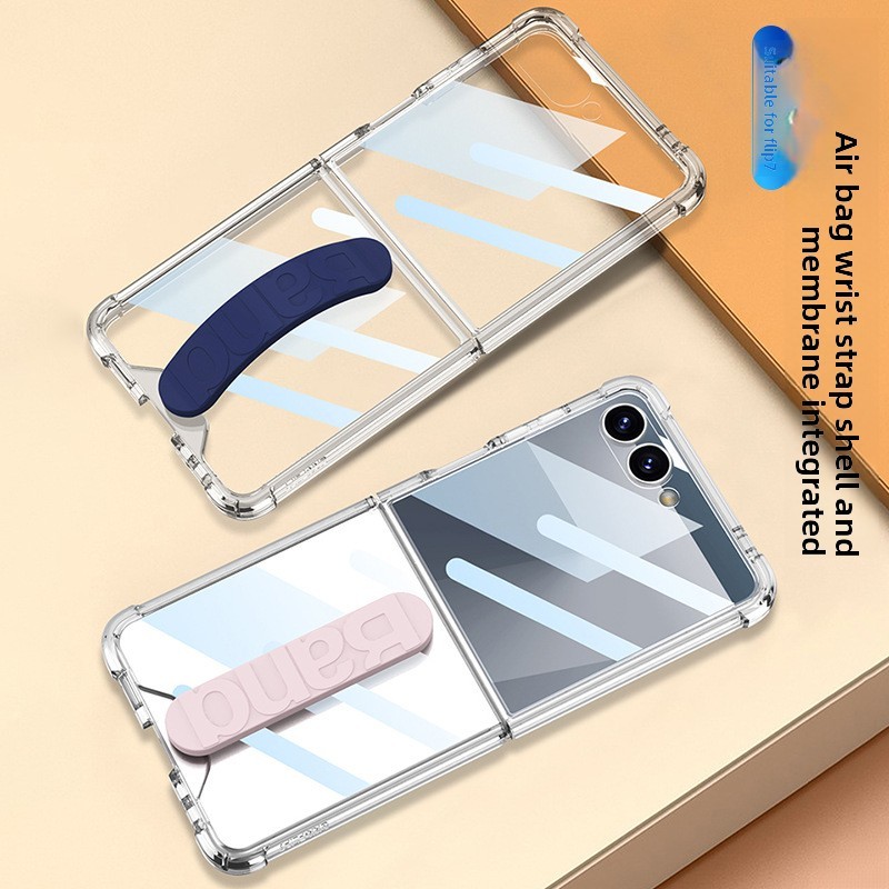 Clear Slim cho Samsung Galaxy Z Flip 7 Case Ins Plain Soft Silicone Trong suốt Z Flip7 Giá đỡ Vỏ điệ