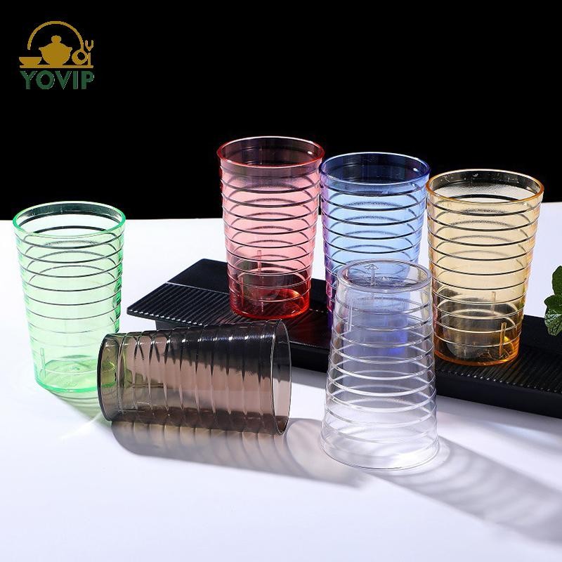 YOVIP Cốc Nước Giá Trị Cao Trong Suốt, Cốc Bia PS Nhựa Thanh, Cốc Rượu Nước Ngoài Trong Suốt, Cốc Nư