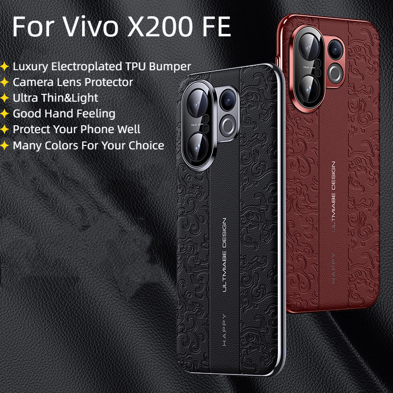 Dành Cho Vivo X200 FE X200FE Ốp Lưng TPU Mạ Điện Sang Trọng Mờ PC Cứng Vỏ Điện Thoại Dành Cho Vivo X