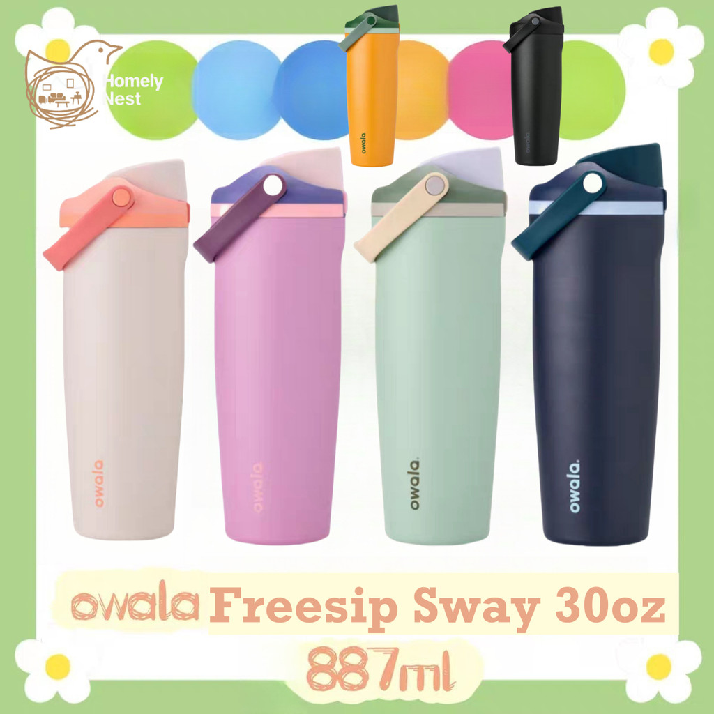 6 Màu Sắc Hợp Thời Trang Owala FreeZip Sway 30oz Tumbler 887ml Bình Nước Pha Trái Cây Inox, Cốc Thể 