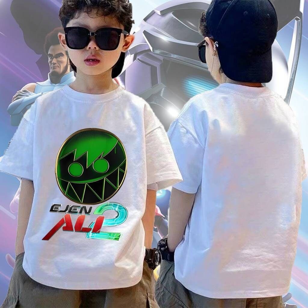 2025 Ejen Ali Nhân Vật Graphic Tee Cho Trẻ Em Áo Thun Nữ Tay Ngắn Mùa Hè Unisex