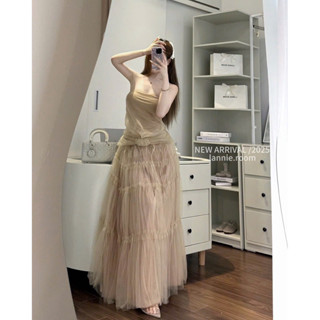 [SHIP HOẢ TỐC] DOTI Set Bộ Áo Quây Lưới Phối Nơ Mix Chân Váy Dài Xoè, Set Áo Cúp Ngực Mix Cv Lưới Xoè Dáng Dài