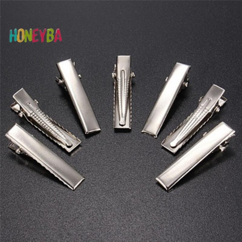 < Honeyba > 50 Kẹp Tóc Kim Loại Phẳng Bạc Thời Trang Prong Kẹp Tóc Bằng Kim Loại Kẹp Tóc