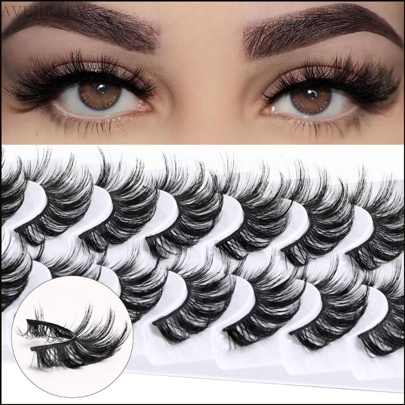 Avejjbaey Mangas Mi Nhìn Tự Nhiên Lông Mi Giả Anime Mi Wispy Spiky Lông Mi