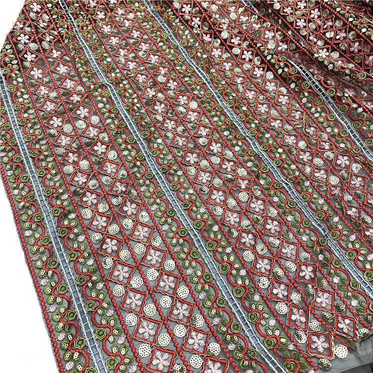 Vải Vải Xương Dây Thêu Đầm Sequin Thêu Sequin Thêu Sequin