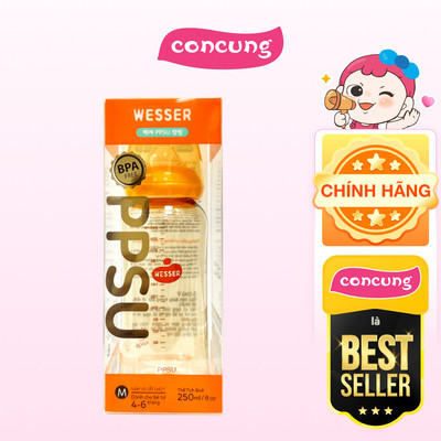 Bình sữa cổ thường PPSU Wesser 250ml