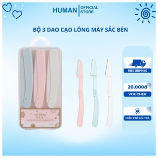  Bộ 3 Dao Cạo Lông Mày Sắc Bén Thép Không Gỉ Thiết Kế Gấp Gọn Tiện Dụng. 