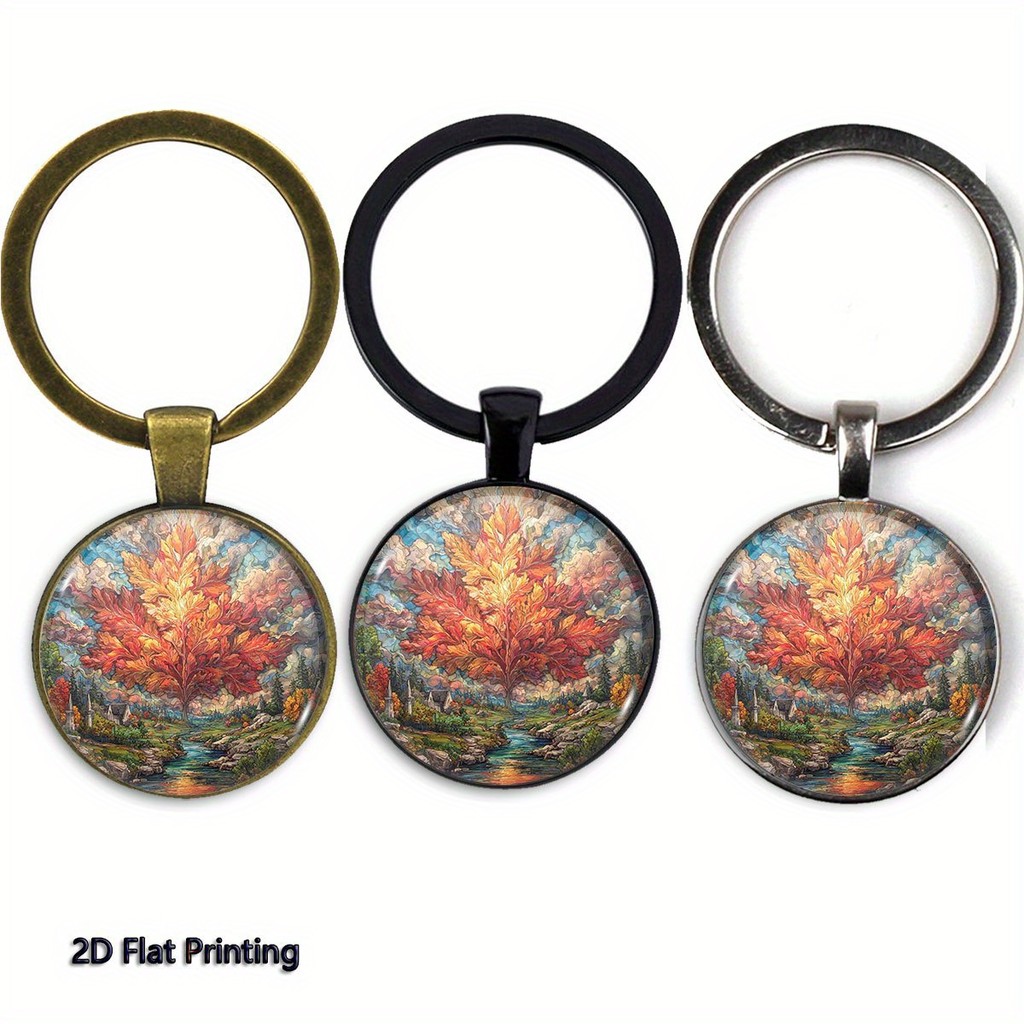 1PC 2D Flat In Hình Cây Mây River House Móc Khóa, Ngày Nhà Giáo / Ngày Lễ Tình Nhân / Gia Đình / Bạn