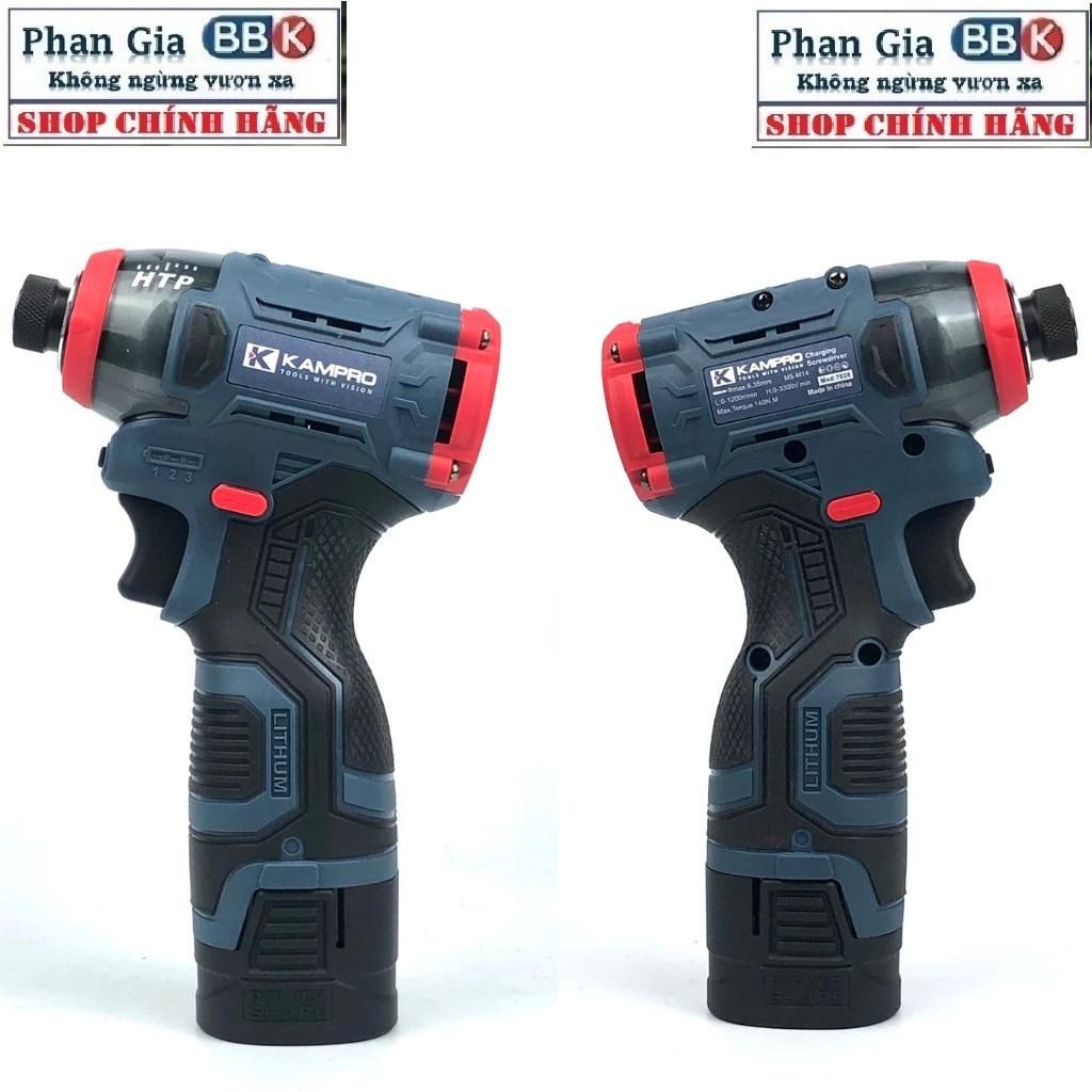 Máy chuyên vít KAMPRO 7028 Không Chổi Than, 3 Tốc Độ Có Búa dùng pin 4 Cell - Bảo hành 12 tháng
