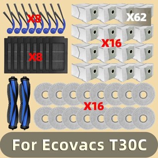 Ecovacs Deebot T30C / T30C Pro Omni Robot Hút Bụi Phụ Kiện Con Lăn Chính Bàn Chải Bên Bàn Chải Bộ Lọc HEPA Lau Vải Túi Bụi Phụ Kiện