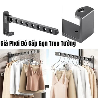 Giá Phơi Đồ Gấp Gọn Treo Tường,sào Phơi Quần áo Dán Tường Thép Carbon Siêu Chắc,Tiết Kiệm 80% Diện Tích, Lắp 5 Phút
