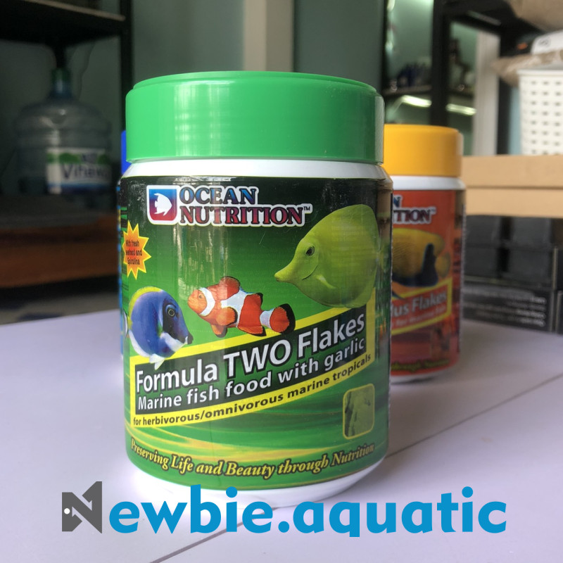 Thức ăn cá biển Ocean Nutrition của Mỹ  f1 & f2 , Chay - mặn - tảo - tôm dạng lá và dạng viên