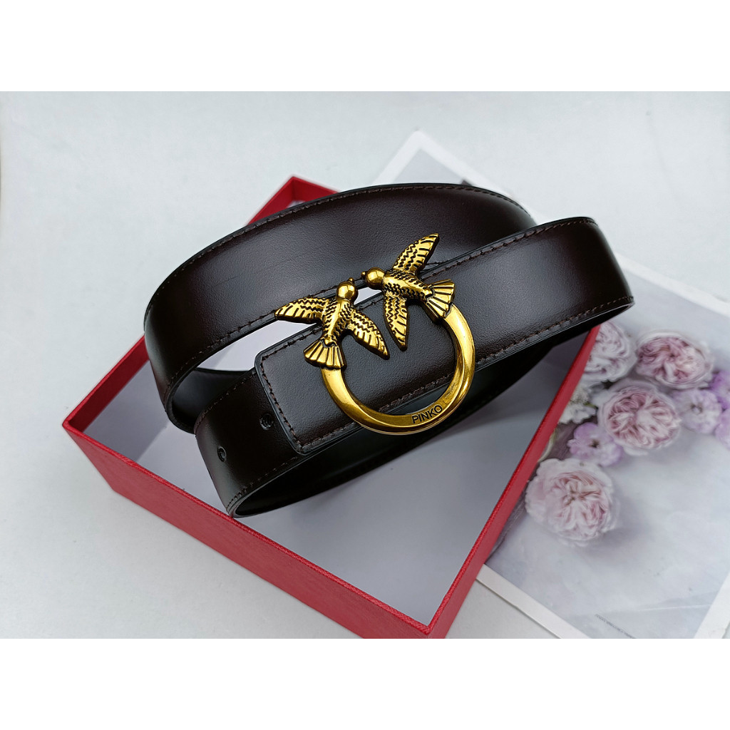 V Mới pinko Chiều Rộng 2.8cm Dập Nổi Trơn Dệt Da Thật Chính Hãng Phù Hợp Với Công Sở Quần Thắt Lưng 