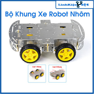 Bộ Khung Xe Robot 4 Bánh Mecanum Khung Nhôm