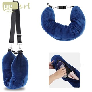 Pearlvn Cổ Nhồi Bông, Mang Theo Gối Du Lịch Chống Thấm Nước Di Động, Quà Tặng Vải Lycra Siêu Mềm Fuzz Túi Bảo Quản
