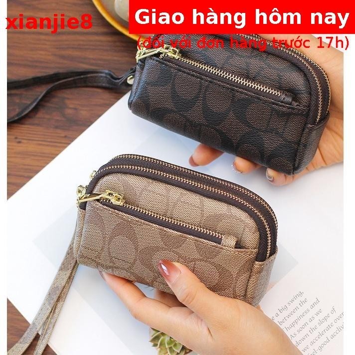 Ví Cầm Tay mini Đa Năng Có Khóa Kéo In Họa Tiết Hoa Cổ Điển Chất Lượng Cao Bán Chạy