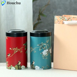 Bình đựng trà, Lon trà di động tròn, Lon kẹo kim loại Vintage Hộp trà mạ thiếc thanh lịch Bàn cà phê
