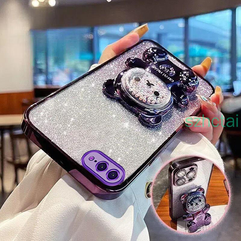 Ốp Điện Thoại iphone 7 plus 8 plus 6 plus 6s plus 7 8 6 6s se 2020 Ốp lưng 360° Vỏ Giá Đỡ Xoay Vỏ Điện Thoại Giảm Căng Thẳng Nhiều Màu Sắc Hạt Gấu Gấp Đứng Vỏ TPU Mềm