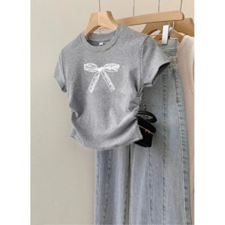 【100% cotton  Áo baby tee Thun ôm body Áo y2k ngắn tay mẫu mới mùa hè cho nữ