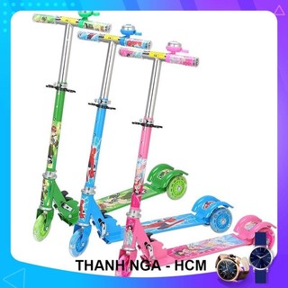 xe scooter SẮT 3 bánh có đèn phát sáng cho bé, xe trượt cho bé