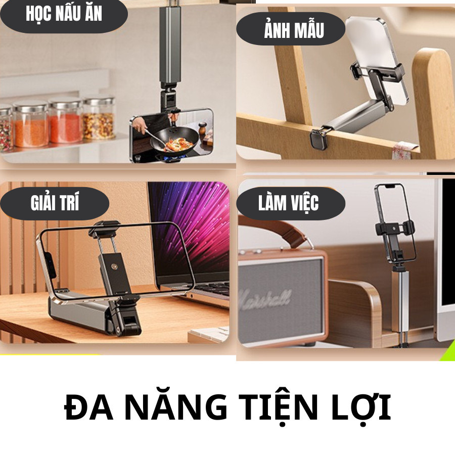 Giá Đỡ Điện Thoại Du Lịch E02 Chất Kiệu Hợp Kim Nhôm  Siêu Nhỏ Gọn Tiện Lợi, Kẹp Bất Cứ Đâu JA OFFIC