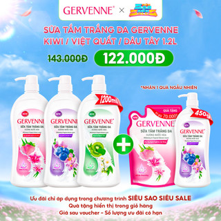 Siêu sao siêu sale x gervenne x sữa tắm trắng da gervenne 1.2l