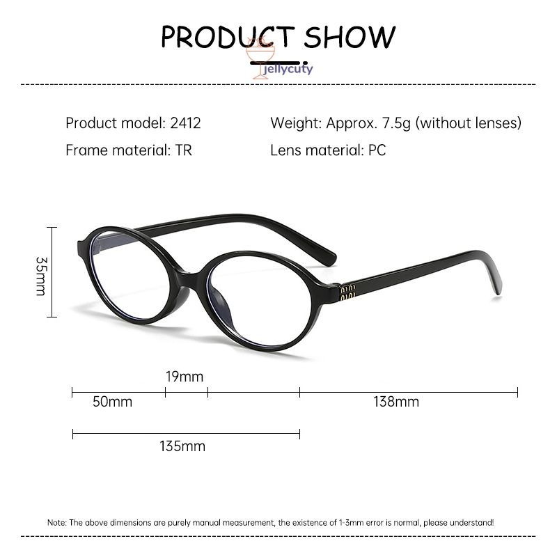 🍥jellycuty🍥 👓Mắt kính gọng cận nữ form Oval dẹt Y2k Phong cách Hàn Quốc Hot trend | BigBuy360 - bigbuy360.vn