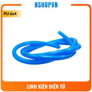 Ống dây khí nén pu 6x4 1 mét màu xanh