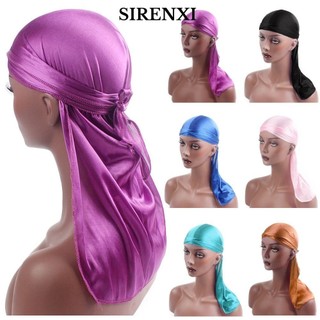 SIRENXI cướp biển bandana vải lụa giả co giãn có thể điều chỉnh nhiều màu sắc
