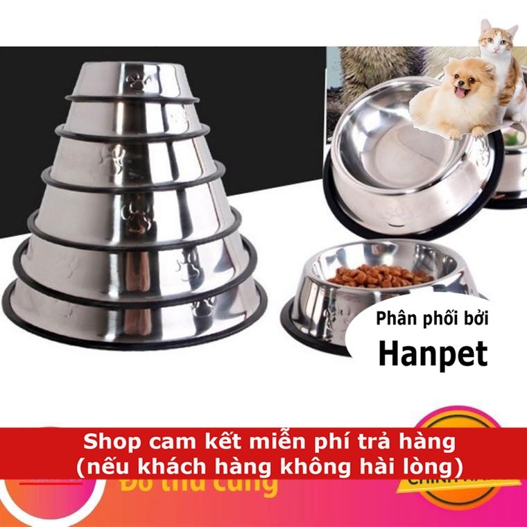 Bát inox đựng thức ăn cho chó (đủ size)