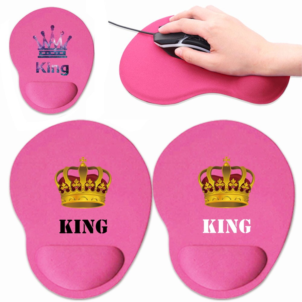 pink Mouse Pad Non-Slip Base Ergonomic Wrist Rest Pad crown series Comfortable Mousepad Typist Offic